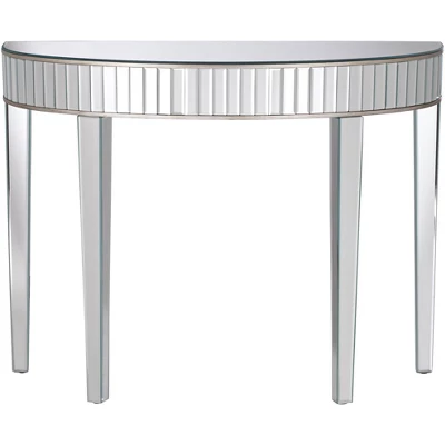 Studio 55D Luxury Mirrored Console Table 39 1/2" X13 3/4" Antique Silver For Living Room Bedroom Bedside Entryway House Bathroom - Image 4