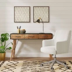 Friedman Desk Console Table Gray - Finch