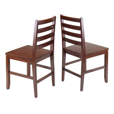 3pc Taylor Drop Leaf Dining Set With Ladder Back Chairs Walnut - Winsome - Image 7