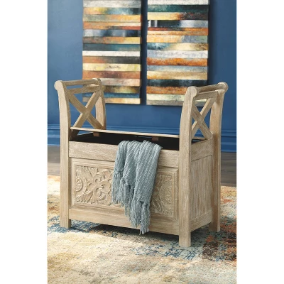 Fossil Ridge Accent Bench Whitewash - Signature Design By Ashley - Image 5