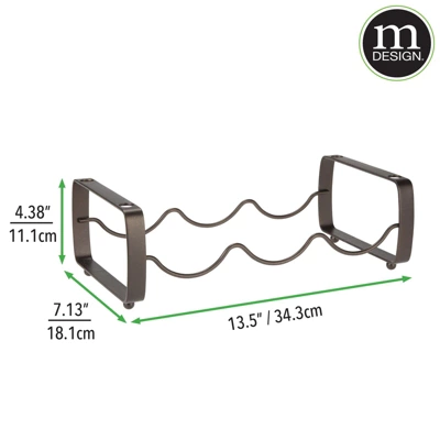 MDesign Metal Wine Rack Storage Organizer, 3 Bottles Each - 2 Pack - Image 5