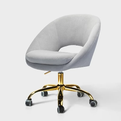 Hector Velvet ErgonomicTask Chair Home Office Desk Chair Swivel Adjustable With Open Back Design| Karat Home - Image 14