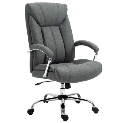 Vinsetto High Back Home Office Chair, Computer Desk Chair With Lumbar Back Support And Adjustable Height, Gray - Image 3