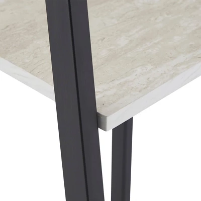 3pc Neveah Marble Ladder Desk And Bookcase Set Matte Black - Inspire Q - Image 14