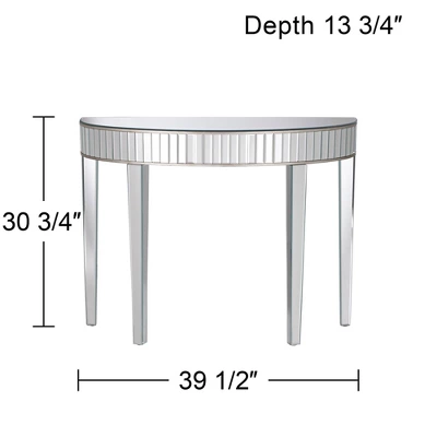 Studio 55D Luxury Mirrored Console Table 39 1/2" X13 3/4" Antique Silver For Living Room Bedroom Bedside Entryway House Bathroom - Image 6