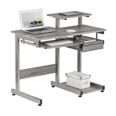 Complete Computer Workstation Desk Gray - Techni Mobili - Image 3