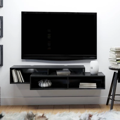 Modern Wall Mounted Media Console And Storage Shelf - Prepac - Image 10