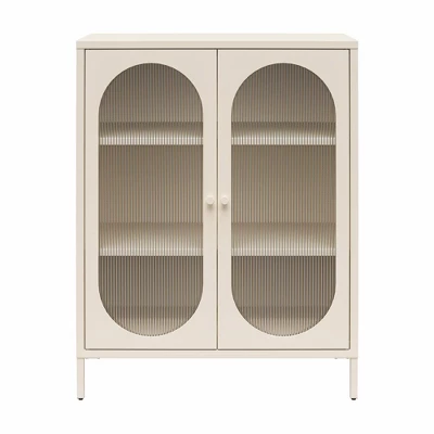 Luna Short 2 Door Accent Cabinet With Fluted Glass - Mr. Kate - Image 10