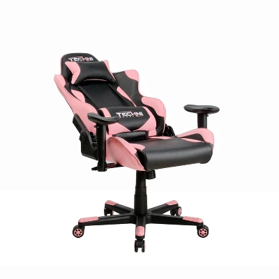 Ergonomic High Back Racer Style PC Gaming Chair Pink - Techni Sport - Image 10