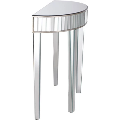 Studio 55D Luxury Mirrored Console Table 39 1/2" X13 3/4" Antique Silver For Living Room Bedroom Bedside Entryway House Bathroom - Image 5