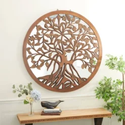 Industrial Wood Console Table Brown - Olivia & May