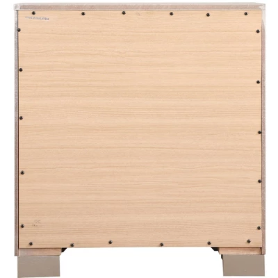 Passion Furniture Alana 2-Drawer Silver Champagne Nightstand (28 In. H X 17 In. W X 25 In. D) - Image 3