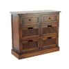 Large Wooden 6 Drawer Side Chest Brown - Olivia & May