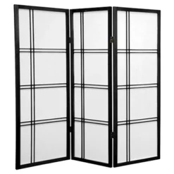 4 Ft. Tall Double Cross Shoji Screen (3 Panels) - Oriental Furniture