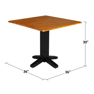 36" Sanders Square Dual Drop Leaf Dining Table - International Concepts - Image 11