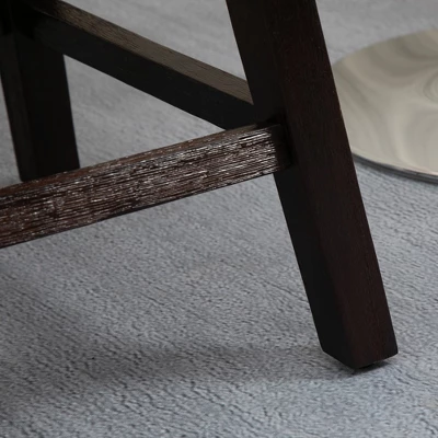 HOMCOM Bar Stools Set Of 4, Swivel Bar Chairs, 25.5" High Fabric Tufted Breakfast Barstools For Kitchen Counter, Beige - Image 4