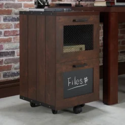 Jarama Rustic 2 Drawer Filing Cabinet Walnut- MiBasics