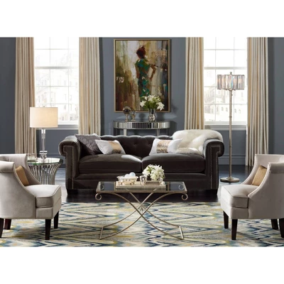 Studio 55D Luxury Mirrored Console Table 39 1/2" X13 3/4" Antique Silver For Living Room Bedroom Bedside Entryway House Bathroom - Image 7