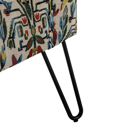 Bernarda Living Room Armless Accent Chair With Floral Pattern | Karat Home-FLORAL - Image 8