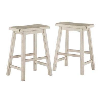 Set Of 2 24" Chimney Hill Saddle Counter Height Barstool - Inspire Q - Image 8