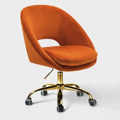 Hector Velvet ErgonomicTask Chair Home Office Desk Chair Swivel Adjustable With Open Back Design| Karat Home - Image 9