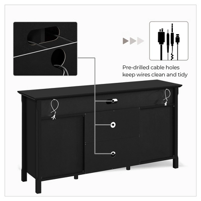 Yaheetech 31in Height Tall Modern TV Stand Media TV Console Black - Image 6