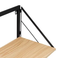 Honey-Can-Do 2 Tier Laundry Shelf With Wood Light Oak