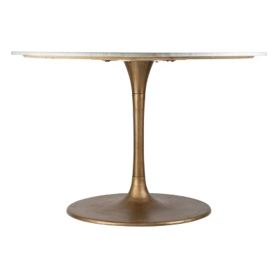 47" Iris Dining Table White/Gold - ZM Home