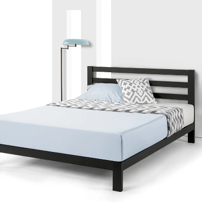 10" Modernista Classic Metal Platform Bed With Headboard Black - Mellow - Image 6
