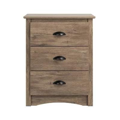 Salt Spring 3 Drawer Tall Nightstand Drifted - Prepac - Image 2