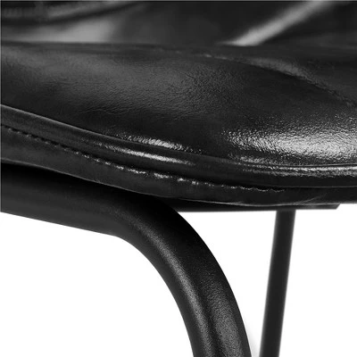 Yaheetech Pack Of 2 Industrial Armless Upholstered Faux Leather Dining Chairs Stools - Image 3