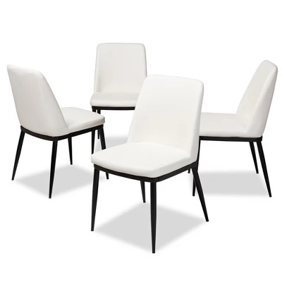 Set Of 4 Darcell Modern And Contemporary Faux Leather Upholstered Dining Chairs - Baxton Studio - Image 6