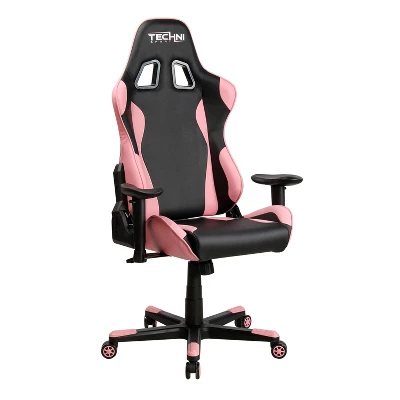 Ergonomic High Back Racer Style PC Gaming Chair Pink - Techni Sport - Image 7