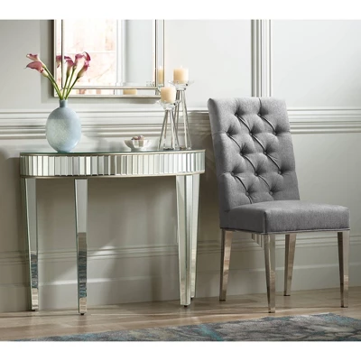 Studio 55D Luxury Mirrored Console Table 39 1/2" X13 3/4" Antique Silver For Living Room Bedroom Bedside Entryway House Bathroom - Image 8