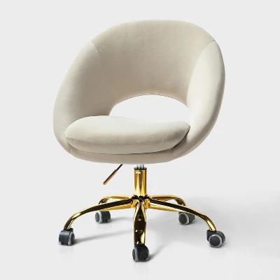 Hector Velvet ErgonomicTask Chair Home Office Desk Chair Swivel Adjustable With Open Back Design| Karat Home - Image 17