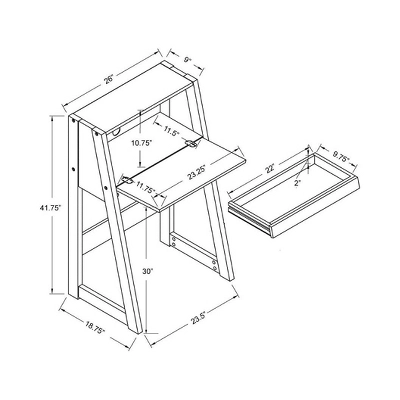 Tella Contemporary Storage Desk Dark Gray - HOMES: Inside + Out - Image 5