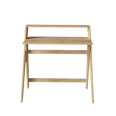 Rhodes Scandinavian Inspired Scissor Leg Study Desk Natural - Handy Living - Image 5