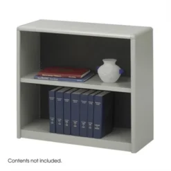 Steel 2-Shelf ValueMate Economy Steel Bookcase In Grey- Safco