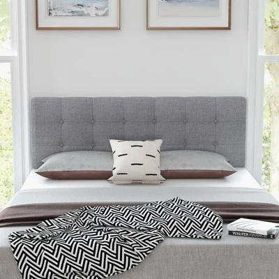Costway Full/Queen Size Headboard Linen Fabric Upholstered Button Tufted Solid Wood Leg - Image 3