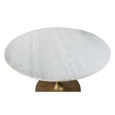 47" Iris Dining Table White/Gold - ZM Home - Image 2