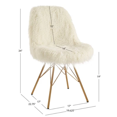 Remy Flokati Chair White - Linon - Image 6