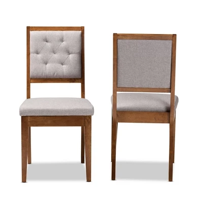 2pc Gideon Wood Dining Chair Set - Baxton Studio