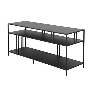 55" Black Metal TV Stand With Metal Shelves - Henn&Hart - Image 7