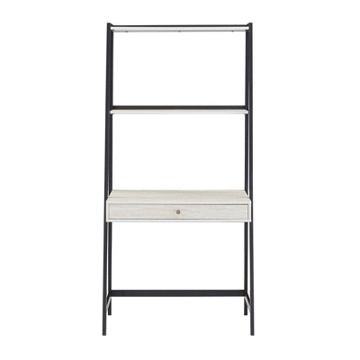 3pc Neveah Marble Ladder Desk And Bookcase Set Matte Black - Inspire Q - Image 5