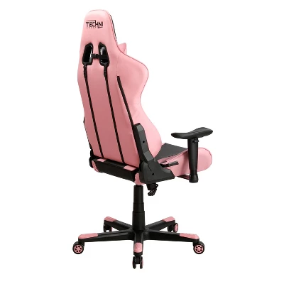 Ergonomic High Back Racer Style PC Gaming Chair Pink - Techni Sport - Image 9