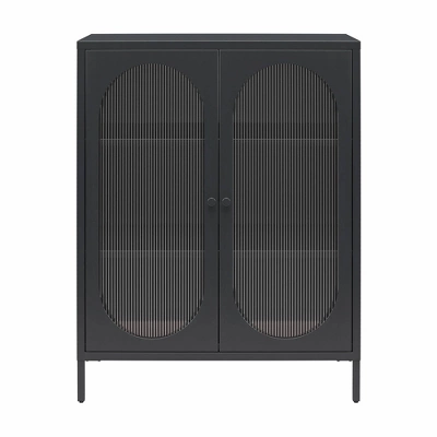 Luna Short 2 Door Accent Cabinet With Fluted Glass - Mr. Kate - Image 9