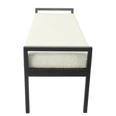 Modern Metal Sherpa Bench Cream - HomePop - Image 2