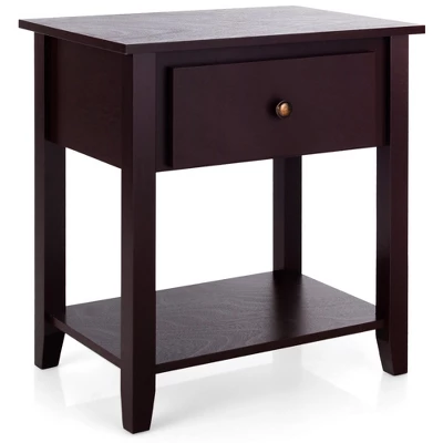 Costway Nightstand Beside Table Chest Sofa Table End Table Accent Table White - Image 12