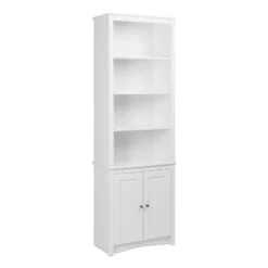 80" 2 Shaker With Tall Bookshelf Doors White - Prepac