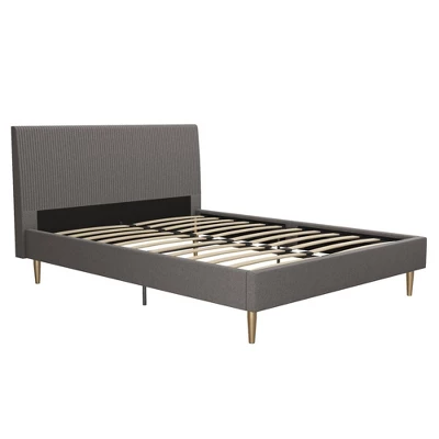 Daphne Upholstered Bed With Headboard And Modern Platform Frame - Mr. Kate - Image 5